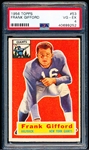 1956 Topps Football- #53 Frank Gifford, Giants- PSA Vg-Ex 4 