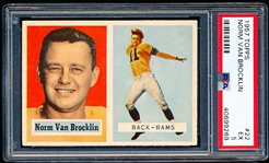 1957 Topps Football- #22 Norm Van Brocklin, Rams- PSA Ex 5 