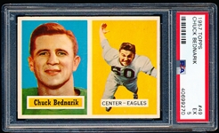 1957 Topps Football- #49 Chuck Bednarik, Eagles- PSA Ex 5 