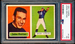 1957 Topps Football- #138 John Unitas, Colts- PSA Poor 1 – Rookie!