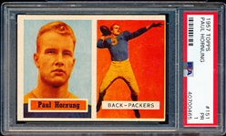 1957 Topps Football- #151 Paul Hornung, Packers- PSA Poor 1 – Rookie!