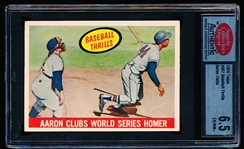 1959 Topps Baseball- #467 Aaron Thrill- SCD Graded 6.5 (Ex/NM 6.5)