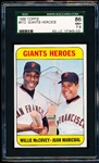 1969 Topps Baseball- #572 Giants Heroes (McCovey/Marichal) SGC 86 (NM+ 7.5)