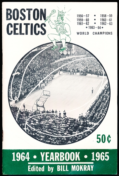 1964-65 Boston Celtics NBA Yearbook (Media Guide)- Boston Garden Interior Game Photo on Cover