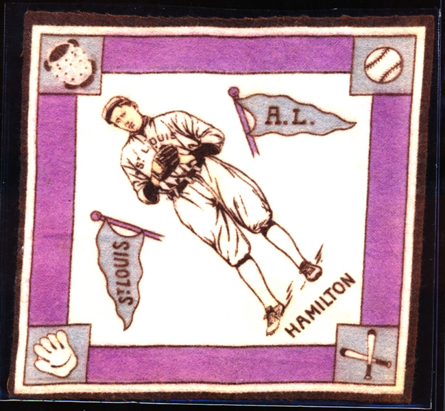 1914 B18 Baseball Blanket- Hamilton, St. Louis AL- Purple Base Paths