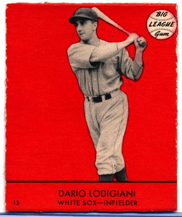 1941 Goudey Bb- #15 Dario Lodigiani, White Sox- Red Color Version