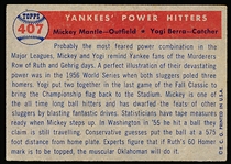 1957 Topps Baseball- #407 Mantle/ Berra
