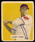 1949 Bowman Baseball- #233 Larry Doby, Cleveland- Rookie Card!- Hi#