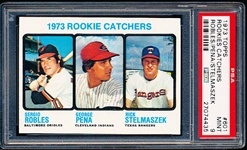 1973 Topps Baseball- #601 Rookie Catchers- PSA Mint 9- Hi#