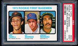 1973 Topps Baseball- #605 Rookie 1st Baseman- PSA Mint 9- Hi#