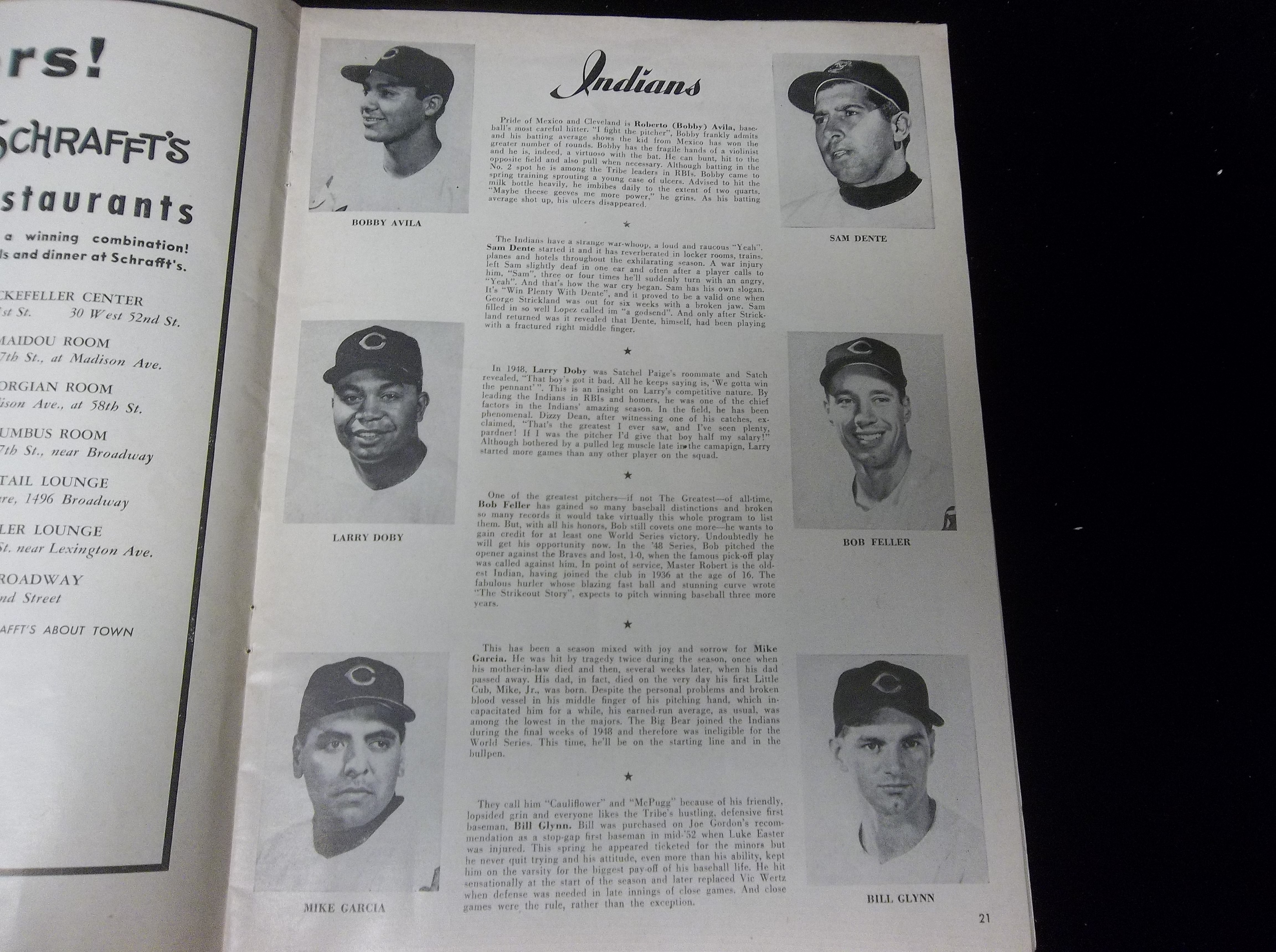 Lot Detail - 1954 MLB World Series Program- Cleveland Indians @ New ...