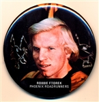 1970’s Robbie Ftorek Phoenix Roadrunners WHA 3-½” Player Button