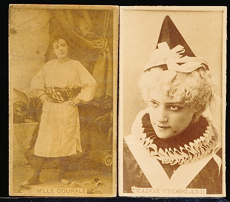 Late 1800’s Sweet Caporal Cigarettes “Actors & Actresses” (N245) Vertical Ad Back Cigarette Cards- 5 Diff.