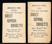 Late 1800’s Sweet Caporal Cigarettes “Actors & Actresses” (N245) Vertical Ad Back Cigarette Cards- 5 Diff.