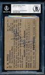 Autographed 1952 Bowman Large Ftbl. #17 Y. A. Tittle, 49ers- Beckett Certified/ Slabbed