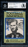 Autographed 1985-88 Football Immortals #59 Don Hutson- Beckett Certified/ Slabbed