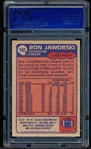 1985 Topps Football- #132 Ron Jaworski, Eagles- PSA Mint 9
