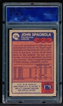 1985 Topps Football- #136 John Spagnola, Eagles- PSA Mint 9
