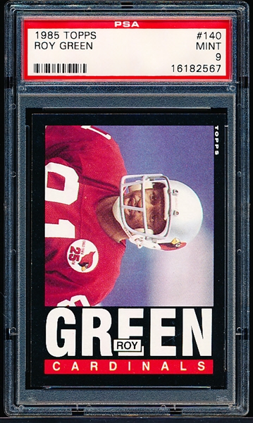 1985 Topps Football- #140 Roy Green, Cardinals- PSA Mint 9
