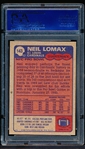 1985 Topps Football- #143 Neil Lomax, Cardinals- PSA Mint 9