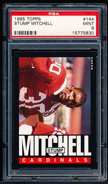 1985 Topps Football- #144 Stump Mitchell, Cardinals- PSA Mint 9