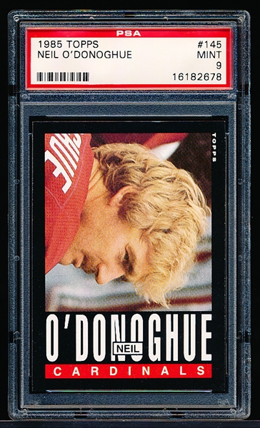 1985 Topps Football- #145 Neil O’Donoghue, Cardinals- PSA Mint 9