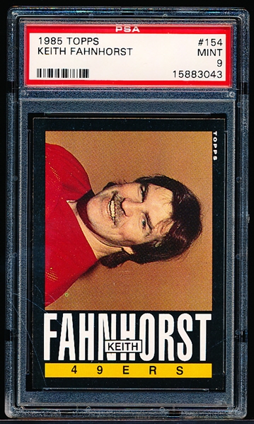 1985 Topps Football- #154 Keith Fahnhorst, 49ers- PSA Mint 9