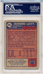 1985 Topps Football- #156 Ronnie Lott, 49ers- PSA Mint 9