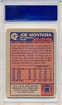 1985 Topps Football- #157 Joe Montana, 49ers- PSA Mint 9