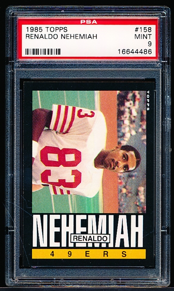 1985 Topps Football- #158 Renaldo Nehemiah, 49ers- PSA Mint 9