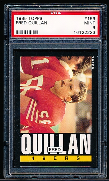 1985 Topps Football- #159 Fred Quillan, 49ers- PSA Mint 9