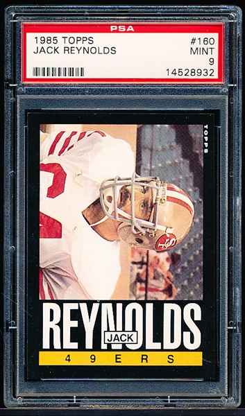 1985 Topps Football- #160 Jack Reynolds, 49ers- PSA Mint 9
