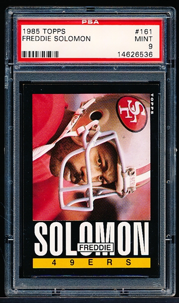 1985 Topps Football- #161 Freddie Soloman, 49ers- PSA Mint 9