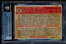1952 Topps Baseball Autographed- #55 Ray Boone, Cleveland- Beckett Authenticated & Encapsulated