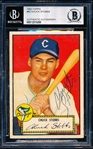 1952 Topps Baseball Autographed- # 62 Chuck Stobbs, White Sox- Beckett Authenticated & Encapsulated