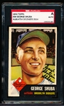 1953 Topps Baseball Autographed- #34 George Shuba, Dodgers- Signed “George Shotgun Shuba”- SGC Authenticated & Encapsulated