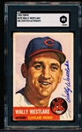1953 Topps Baseball Autographed- #192 Wally Westlake, Cleveland- SGC Authenticated & Encapsulated