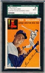 1954 Topps Baseball Autographed- #1 Ted Williams, Red Sox- SGC Authenticated & Encapsulated