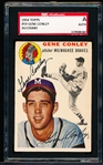 1954 Topps Baseball Autographed- #59 Gene Conley, Braves- SGC Authenticated & Encapsulated