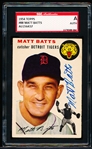 1954 Topps Baseball Autographed- #88 Matt Batts, Tigers- SGC Authenticated & Encapsulated