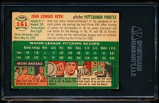 1954 Topps Baseball Autographed- # 161 John Hetki, Pirates- SGC Authenticated & Encapsulated