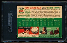 1954 Topps Baseball Autographed- #164 Stu Miller, Cardinals- SGC Authenticated & Encapsulated