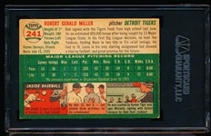 1954 Topps Baseball Autographed- #241 Bob Miller, Tigers- SGC Authenticated & Encapsulated
