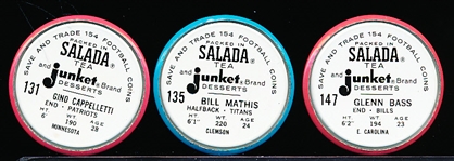1962-63 Salada Football Coins- 3 Diff