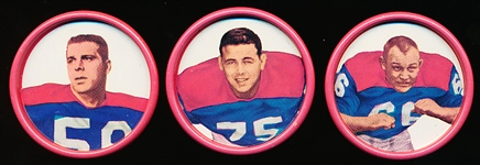 1962-63 Salada Football Coins- 3 Diff