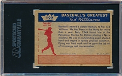 1959 Fleer Baseball Ted Williams- #22 Ted Williams- 1944- Ted Solos- SGC 4.5