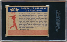 1959 Fleer Baseball Ted Williams- #29 Ted Williams- Ted Hits for the Cycle- SGC 7 (Nm)