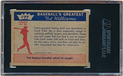 1959 Fleer Baseball Ted Williams- #77 Ted Williams- Ted Relaxes (Fishing)- SGC 5 (Ex)