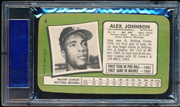 1971 Topps Baseball Supers- #8 Alex Johnson, Angels- PSA Nm-Mt 8