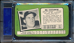 1971 Topps Baseball Supers- #10 Mel Stottlemyre, Yankees- PSA Nm-Mt 8